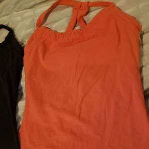 prAna Tank Tops (2) - 1 black, 1 salmon
